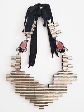 Mawi of London Jeweled Silver Tubed Breastplate Necklace NEW